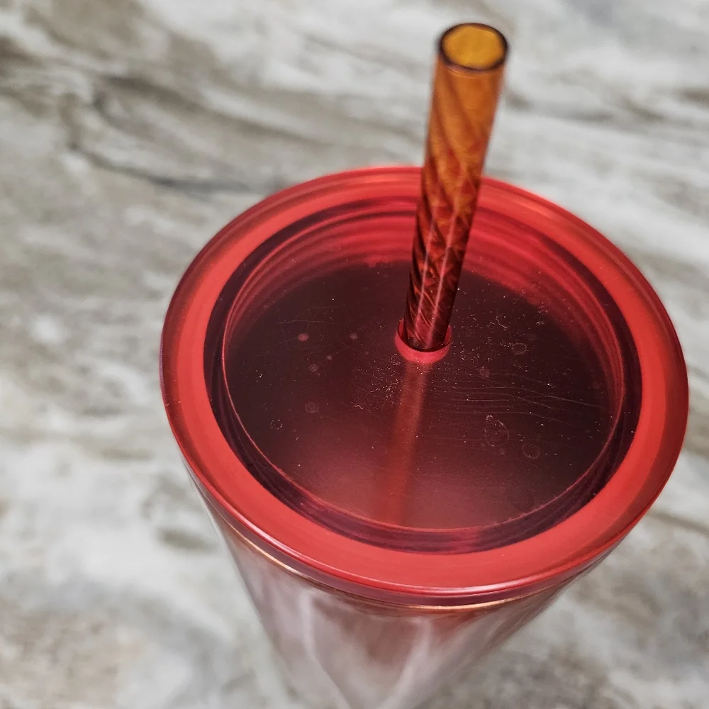 Starbucks 2022 Red to Yellow Ombre Venti 24oz Steel Metal Tumbler HEX Base
